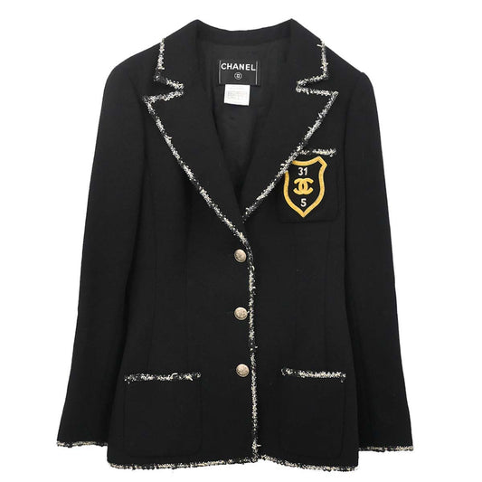 Chanel 2005 Black Emblem Single Breasted Jacket #36