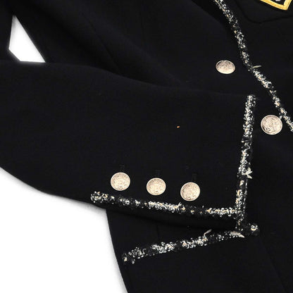 Chanel 2005 Black Emblem Single Breasted Jacket #36