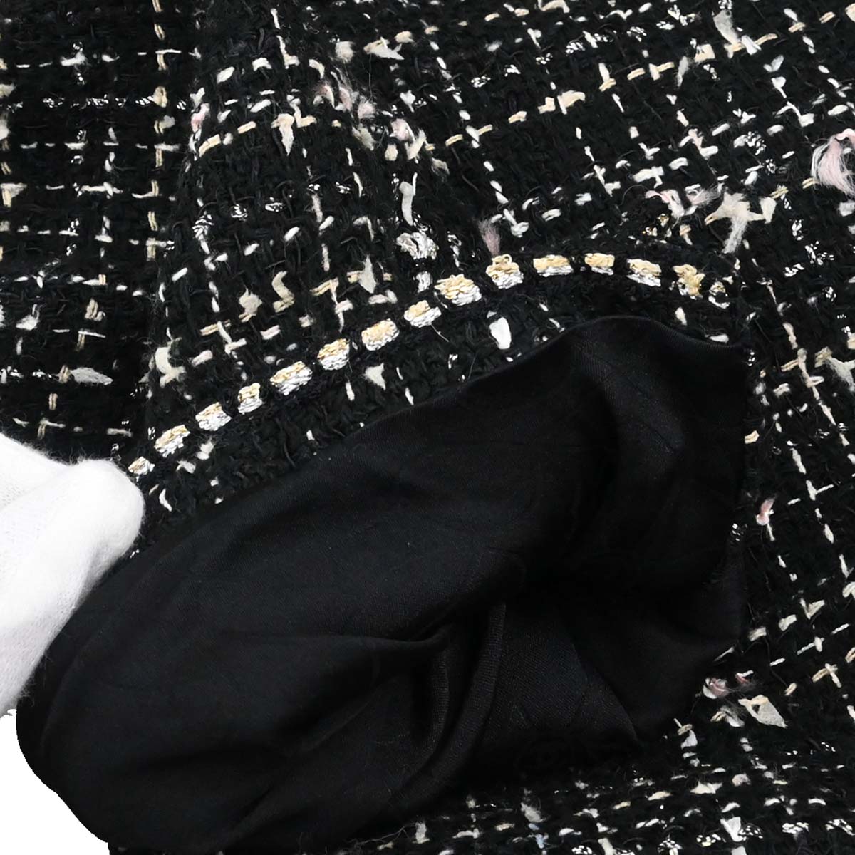 Chanel 2005 Emblem Double Breasted Long Jacket Tweed Black #34