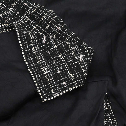 Chanel 2005 Emblem Double Breasted Long Jacket Tweed Black #34