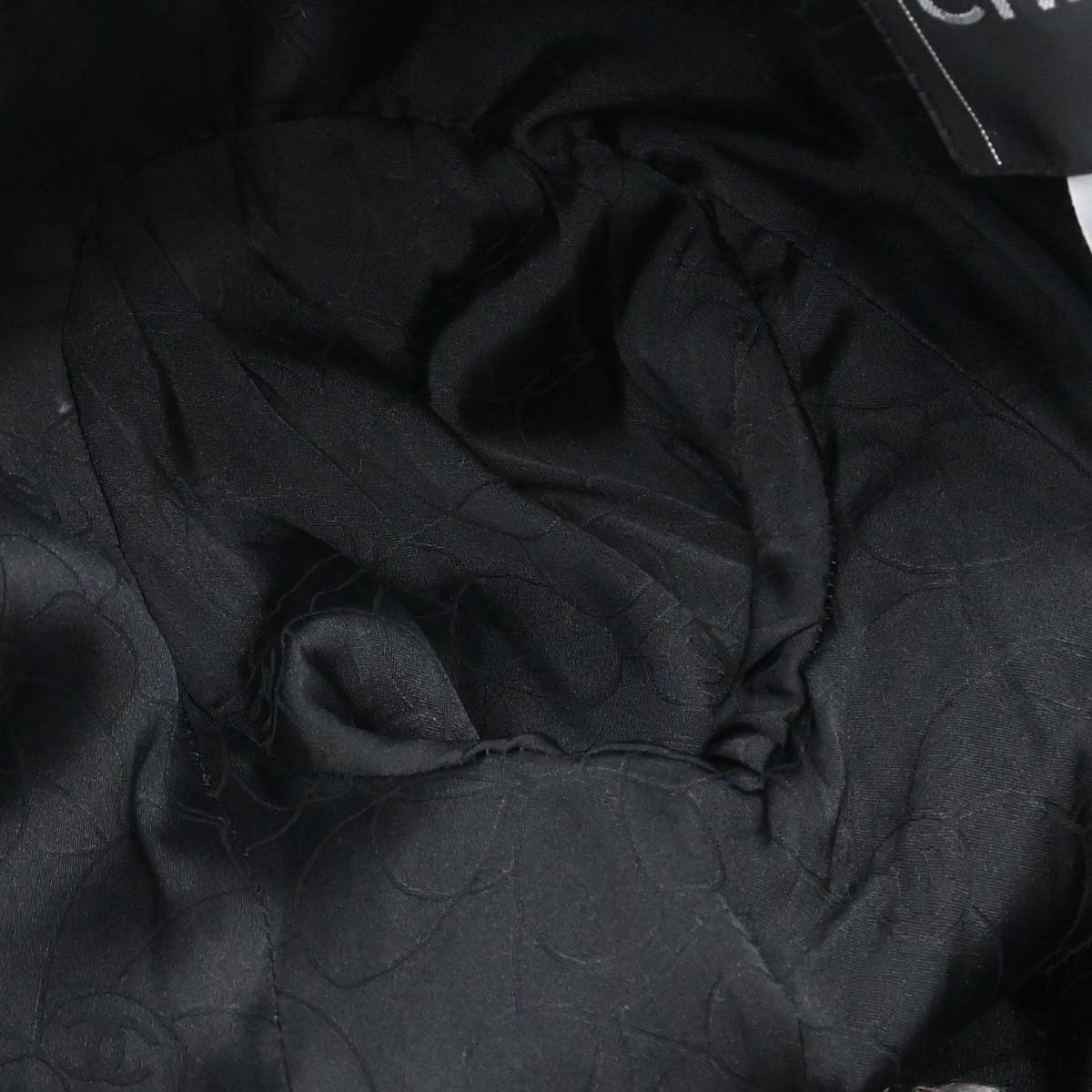Chanel 2005 Emblem Double Breasted Long Jacket Tweed Black #34