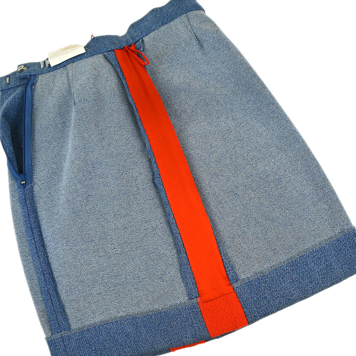 Chanel 1991 Setup Suit Jacket Skirt Red Blue #40