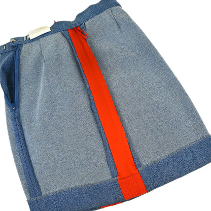 Chanel 1991 Setup Suit Jacket Skirt Red Blue #40