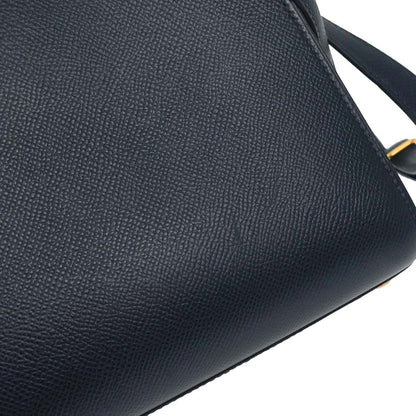Hermes Jaune Navy Courchevel Kelly Sport MM Shoulder Bag