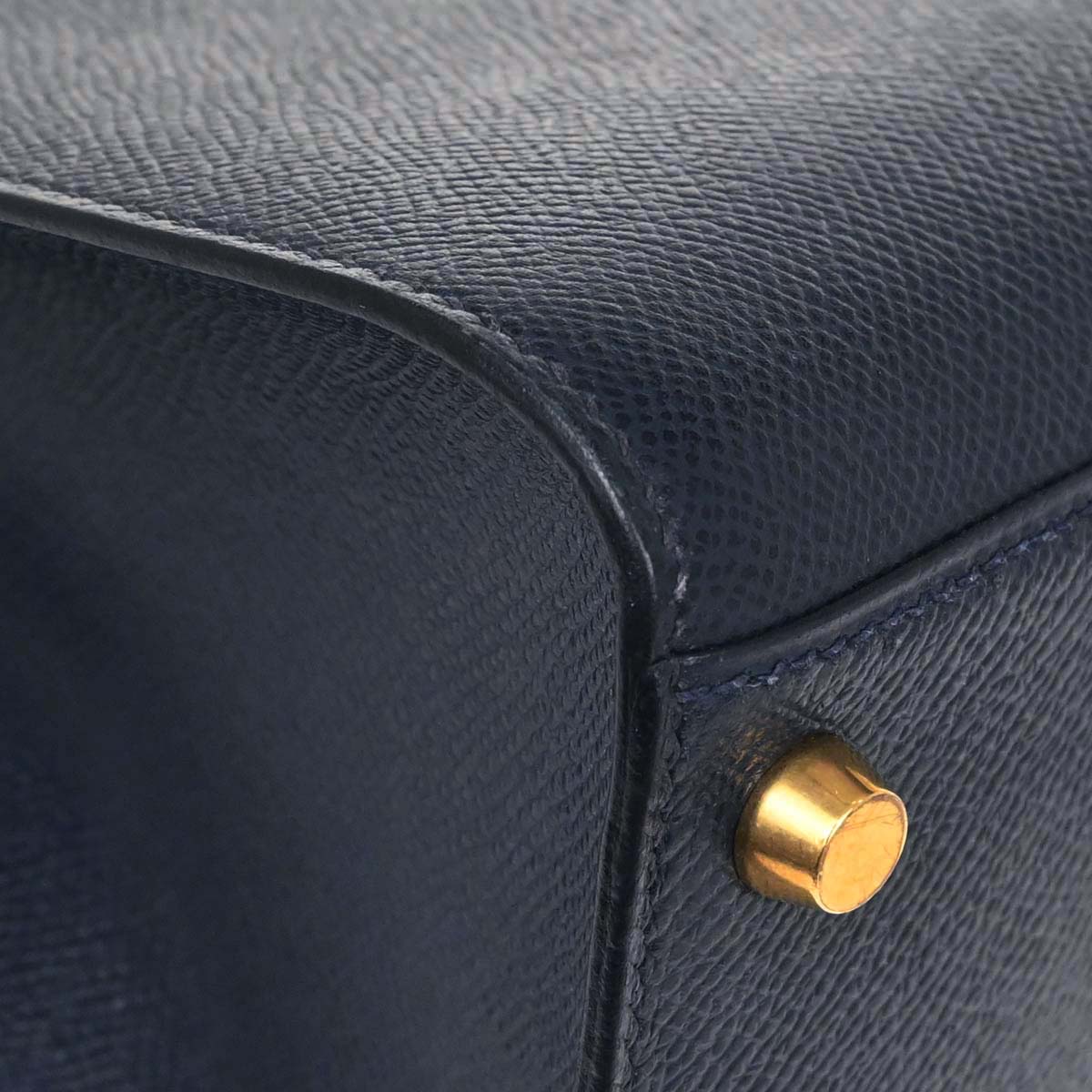 Hermes Jaune Navy Courchevel Kelly Sport MM Shoulder Bag