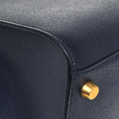 Hermes Jaune Navy Courchevel Kelly Sport MM Shoulder Bag