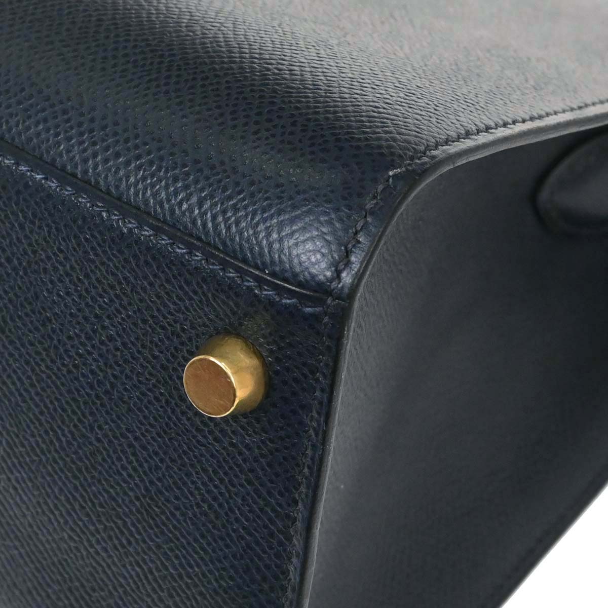Hermes Jaune Navy Courchevel Kelly Sport MM Shoulder Bag