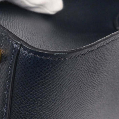 Hermes Jaune Navy Courchevel Kelly Sport MM Shoulder Bag