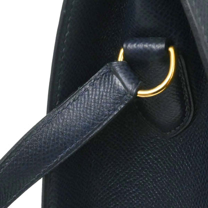 Hermes Jaune Navy Courchevel Kelly Sport MM Shoulder Bag