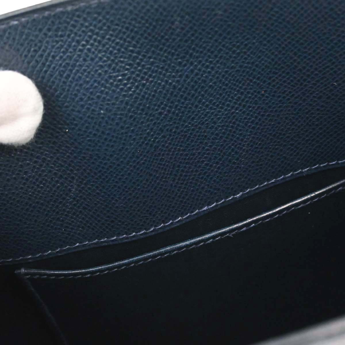Hermes Jaune Navy Courchevel Kelly Sport MM Shoulder Bag