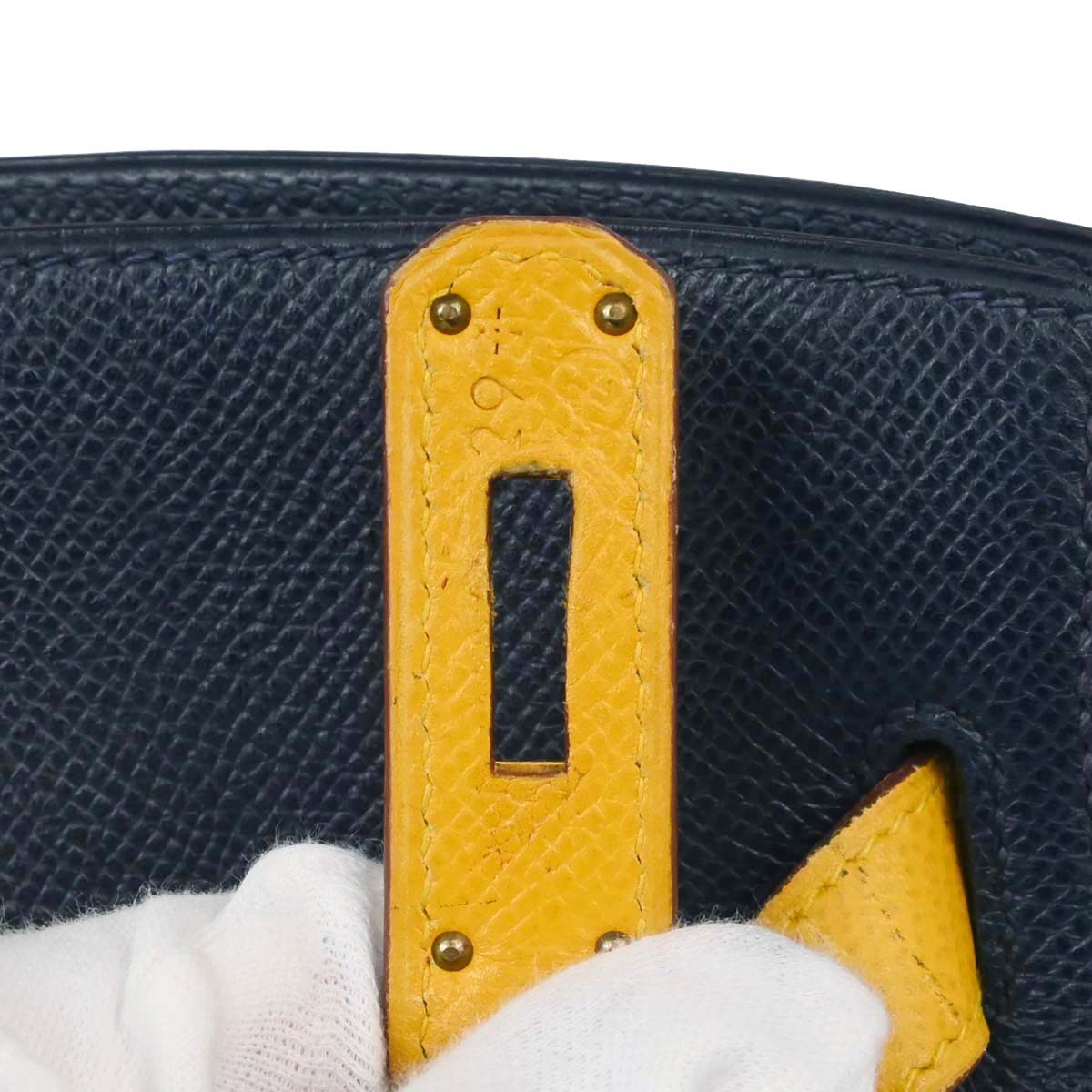 Hermes Jaune Navy Courchevel Kelly Sport MM Shoulder Bag