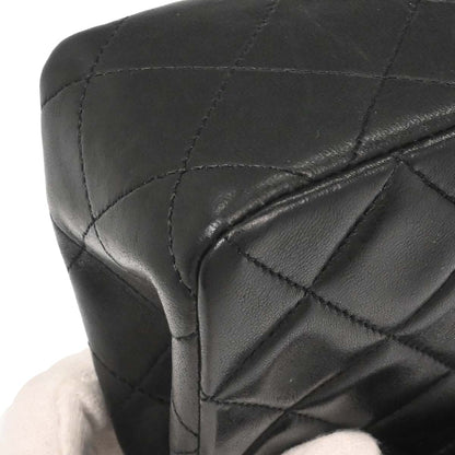 Chanel Black Lambskin Classic Square Flap Shoulder Bag 20