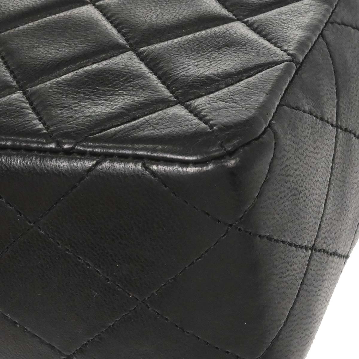 Chanel Black Lambskin Classic Square Flap Shoulder Bag 20