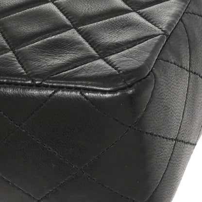 Chanel Black Lambskin Classic Square Flap Shoulder Bag 20