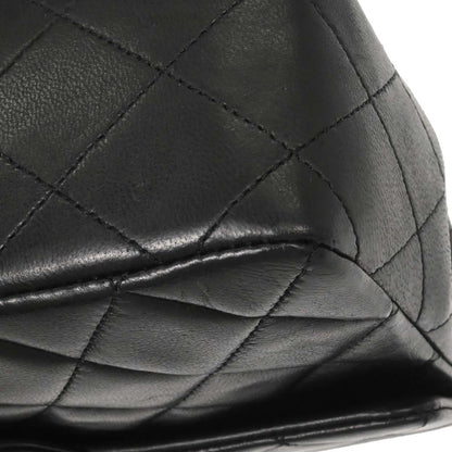 Chanel Black Lambskin Classic Square Flap Shoulder Bag 20