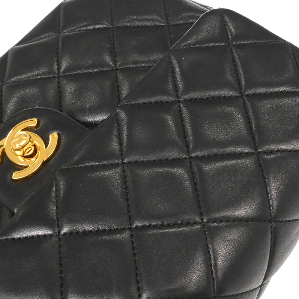 Chanel Black Lambskin Classic Square Flap Shoulder Bag 20
