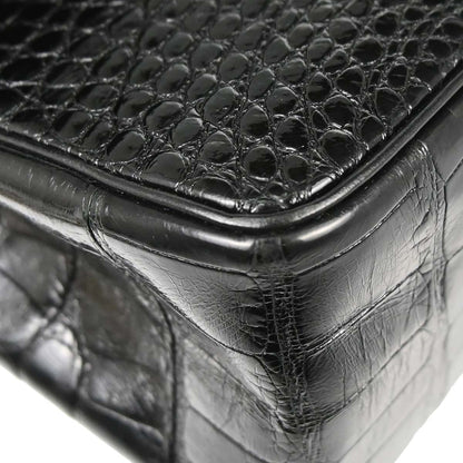 Chanel * 1986-1988 Black Crocodile Medium Classic Single Flap Shoulder Bag