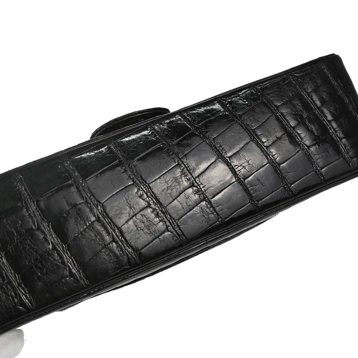 Chanel * 1986-1988 Black Crocodile Medium Classic Single Flap Shoulder Bag