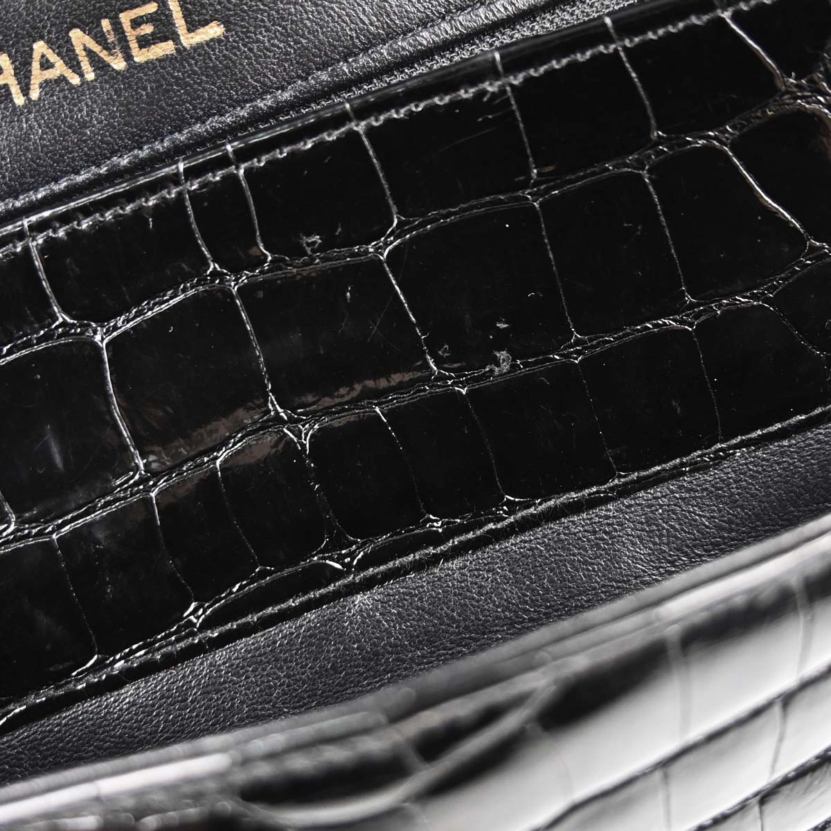 Chanel * 1986-1988 Black Crocodile Medium Classic Single Flap Shoulder Bag