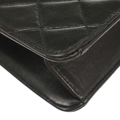 Chanel Black Lambskin Pushlock Small Half Flap Shoulder Bag
