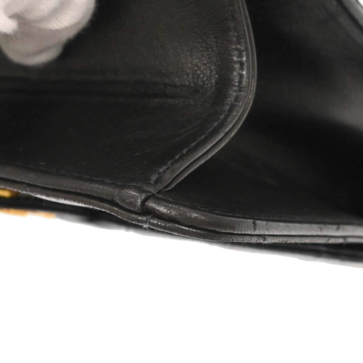 Chanel Black Lambskin Pushlock Small Half Flap Shoulder Bag