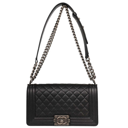 Boy Chanel 2018-2019 Black Calfskin Medium Shoulder Bag
