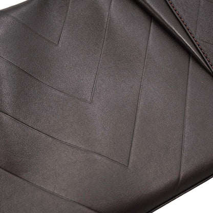 Chanel Brown Lambskin Chevron Tote Handbag