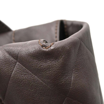 Chanel Brown Lambskin Chevron Tote Handbag