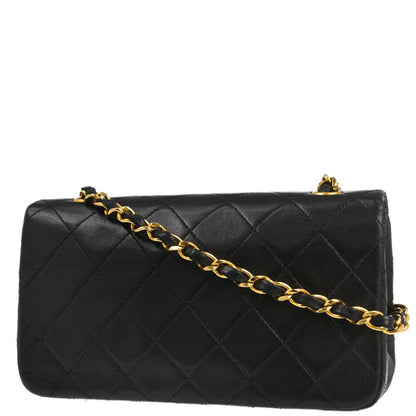 Chanel Black Lambskin Turnlock Mini Full Flap Shoulder Bag