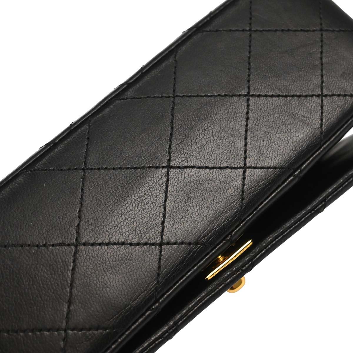 Chanel Black Lambskin Turnlock Mini Full Flap Shoulder Bag