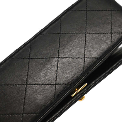 Chanel Black Lambskin Turnlock Mini Full Flap Shoulder Bag