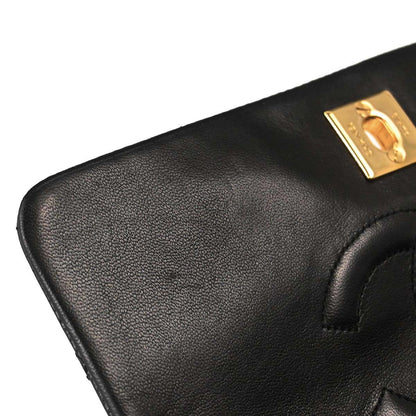 Chanel Black Lambskin Turnlock Mini Full Flap Shoulder Bag