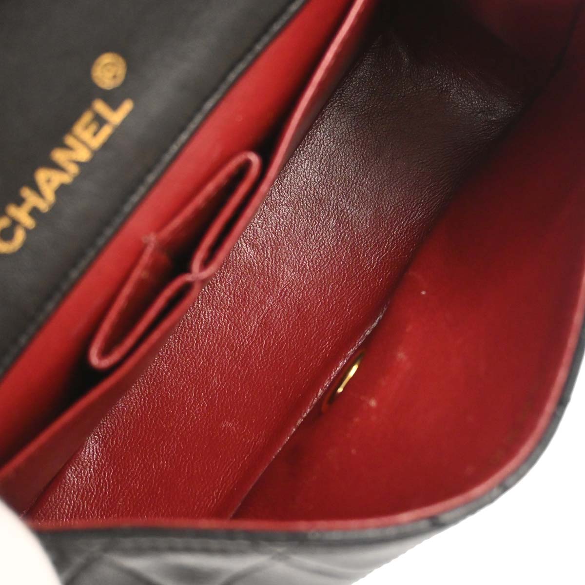 Chanel Black Lambskin Turnlock Mini Full Flap Shoulder Bag