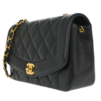 Chanel 1996-1997 Black Lambskin Small Diana Shoulder Bag