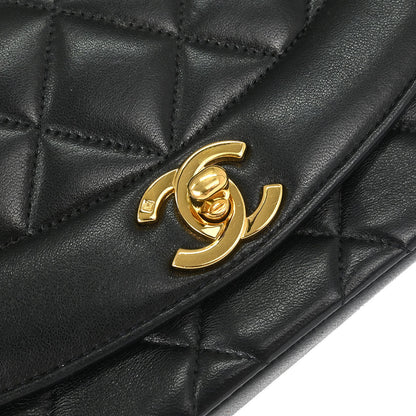 Chanel 1996-1997 Black Lambskin Small Diana Shoulder Bag