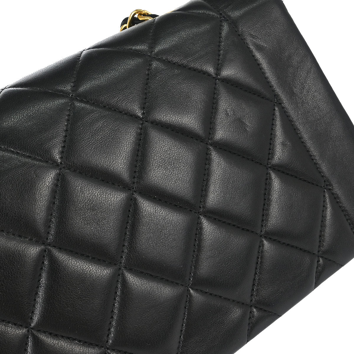 Chanel 1996-1997 Black Lambskin Small Diana Shoulder Bag