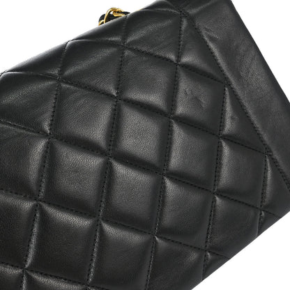 Chanel 1996-1997 Black Lambskin Small Diana Shoulder Bag