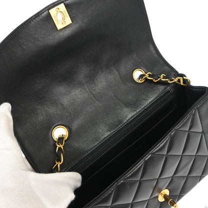 Chanel 1996-1997 Black Lambskin Small Diana Shoulder Bag