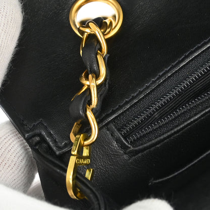 Chanel 1996-1997 Black Lambskin Small Diana Shoulder Bag