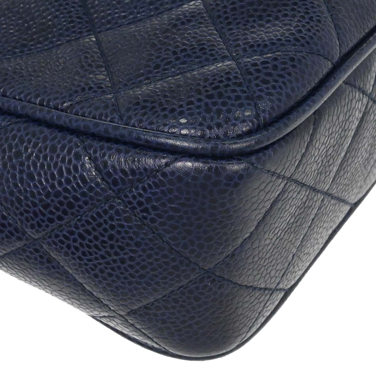 Chanel Navy Caviar Skin Camera Bag Shoulder Bag