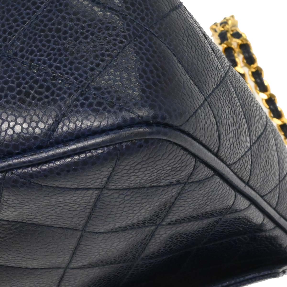 Chanel Navy Caviar Skin Camera Bag Shoulder Bag