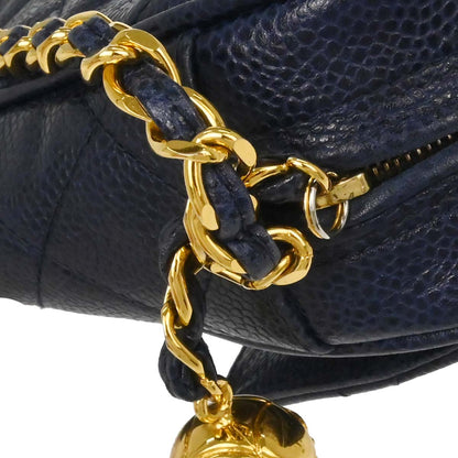 Chanel Navy Caviar Skin Camera Bag Shoulder Bag