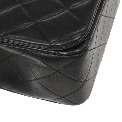 Chanel Black Lambskin Turnlock Small Full Flap Shoulder Bag