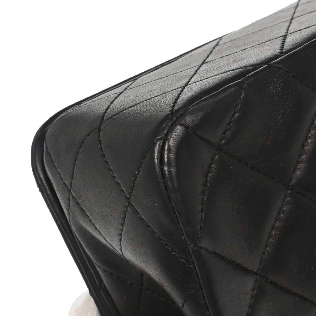Chanel Black Lambskin Turnlock Small Full Flap Shoulder Bag