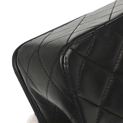 Chanel Black Lambskin Turnlock Small Full Flap Shoulder Bag
