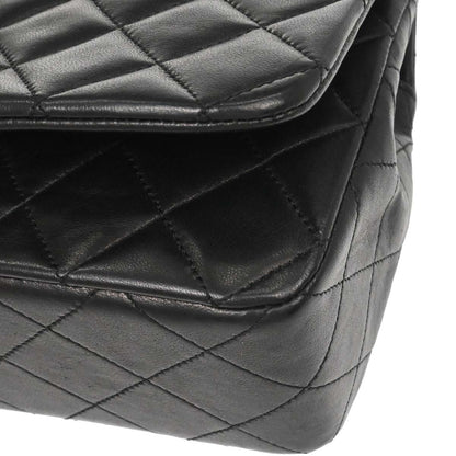 Chanel Black Lambskin Turnlock Small Full Flap Shoulder Bag