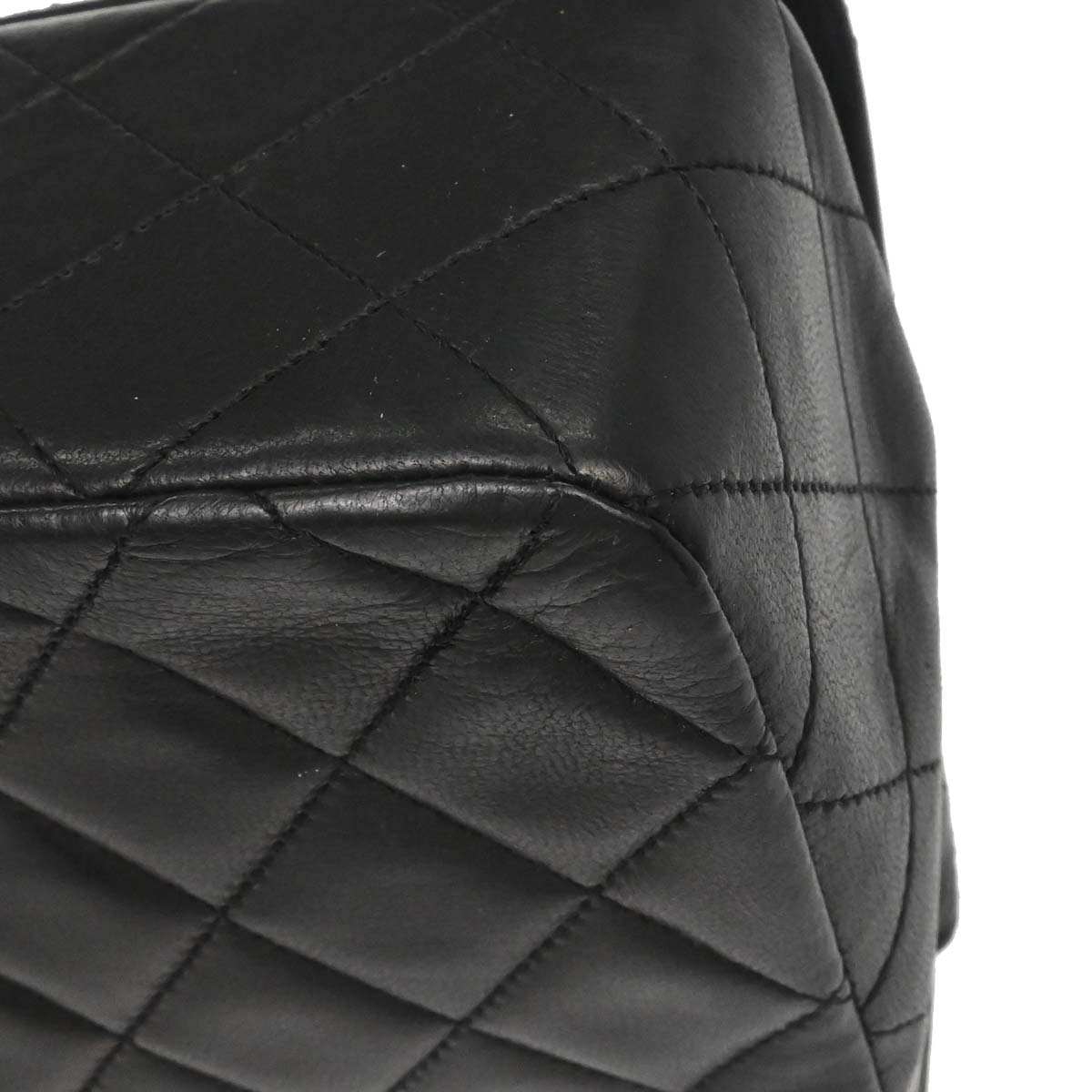 Chanel Black Lambskin Turnlock Small Full Flap Shoulder Bag