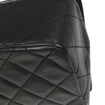 Chanel Black Lambskin Turnlock Small Full Flap Shoulder Bag
