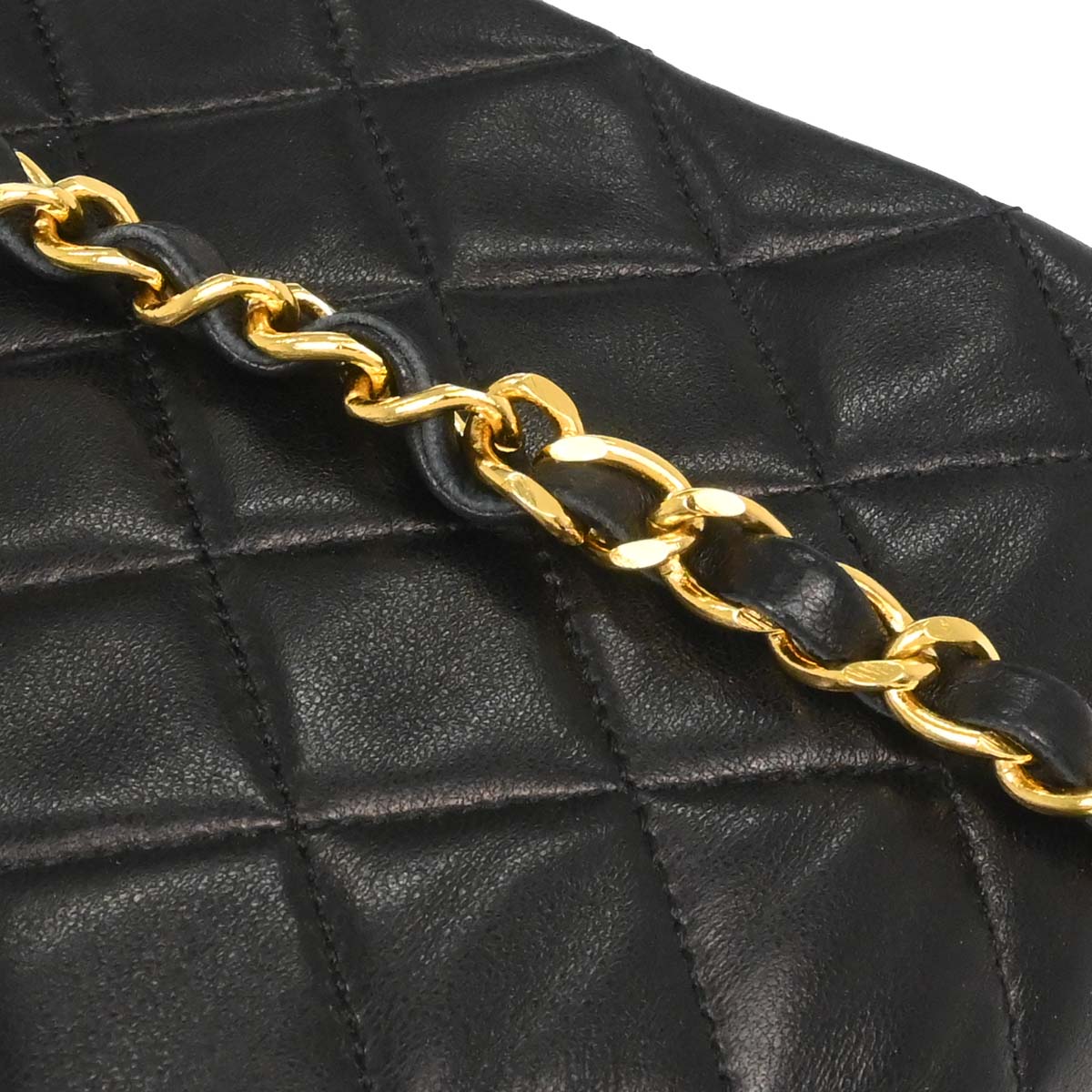 Chanel Black Lambskin Turnlock Small Full Flap Shoulder Bag
