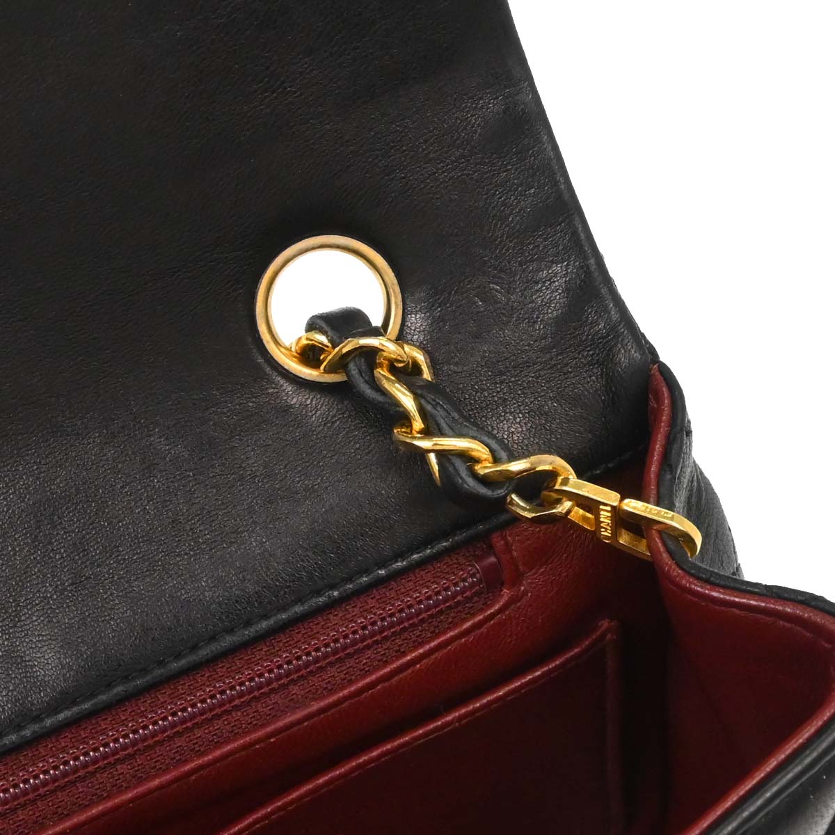 Chanel Black Lambskin Turnlock Small Full Flap Shoulder Bag